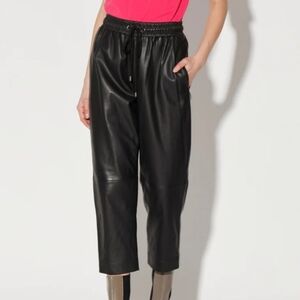 Walter baker Minh Jogger black lambs leather cropped balloon cut jogger pants